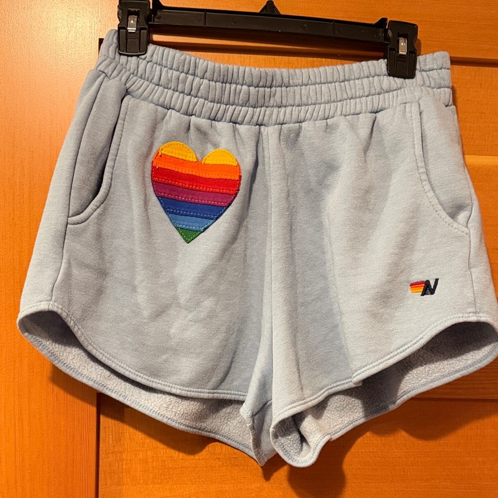 Aviator Nation Rainbow Heart Lounge Shorts